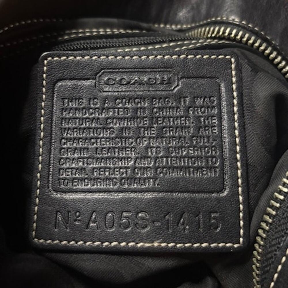 COACH 1415 Vintage Y2K Legacy Slim Hobo Black Leather Shoulder Bag Zip Tassel - Picture 6 of 11